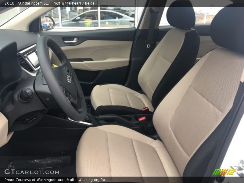 Frost White Pearl / Beige 2018 Hyundai Accent SE