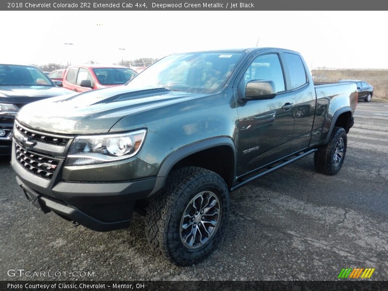 Deepwood Green Metallic / Jet Black 2018 Chevrolet Colorado ZR2 Extended Cab 4x4