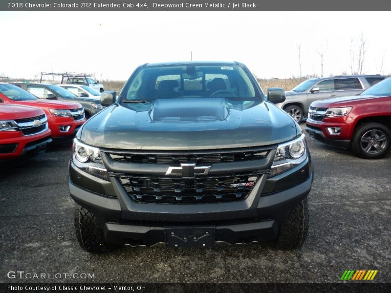 Deepwood Green Metallic / Jet Black 2018 Chevrolet Colorado ZR2 Extended Cab 4x4