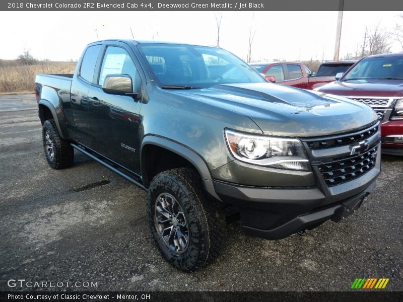 Deepwood Green Metallic / Jet Black 2018 Chevrolet Colorado ZR2 Extended Cab 4x4