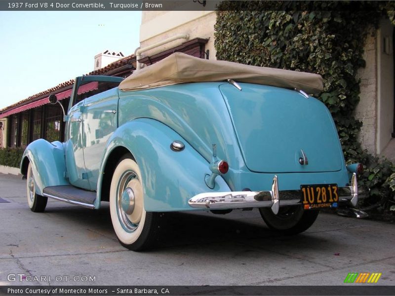 Turquoise / Brown 1937 Ford V8 4 Door Convertible