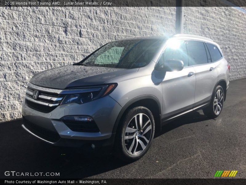 Lunar Silver Metallic / Gray 2018 Honda Pilot Touring AWD