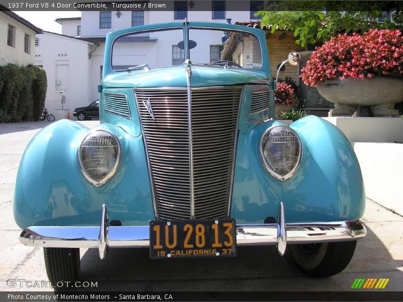 Turquoise / Brown 1937 Ford V8 4 Door Convertible