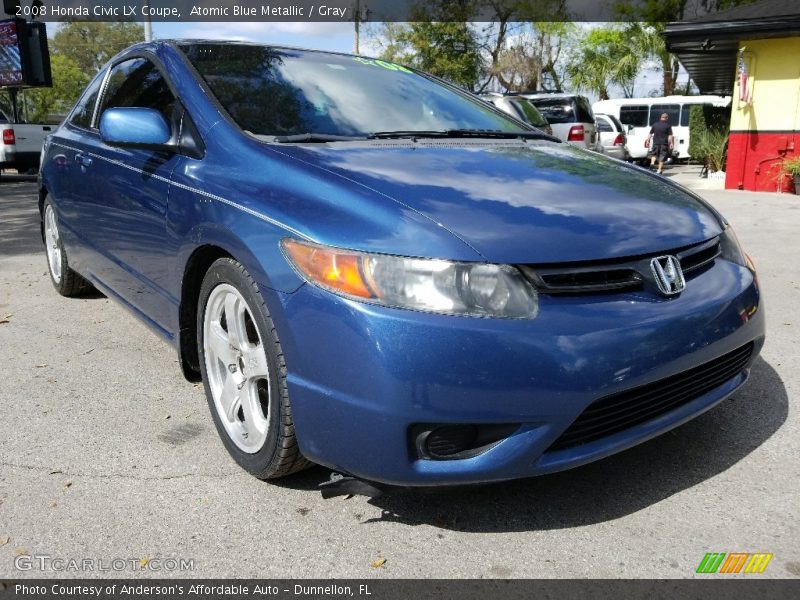 Atomic Blue Metallic / Gray 2008 Honda Civic LX Coupe