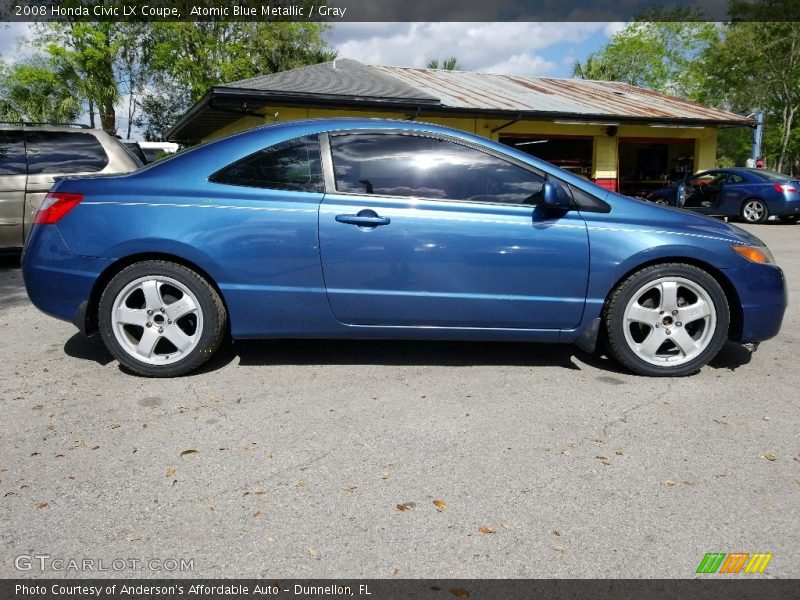 Atomic Blue Metallic / Gray 2008 Honda Civic LX Coupe