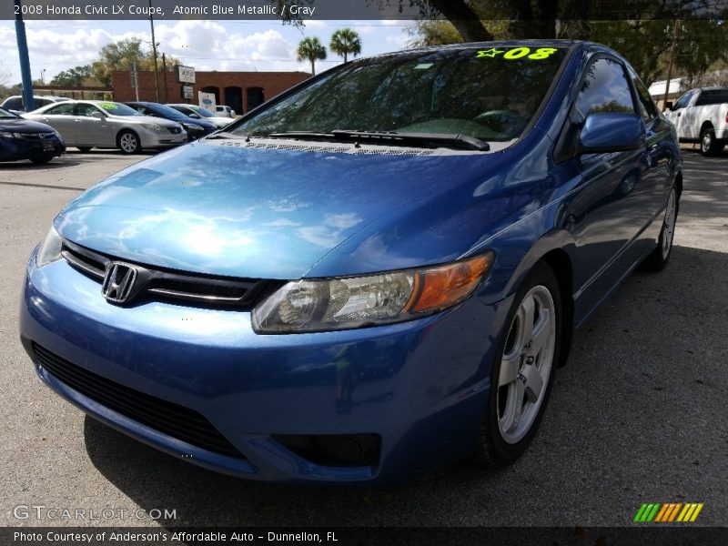 Atomic Blue Metallic / Gray 2008 Honda Civic LX Coupe