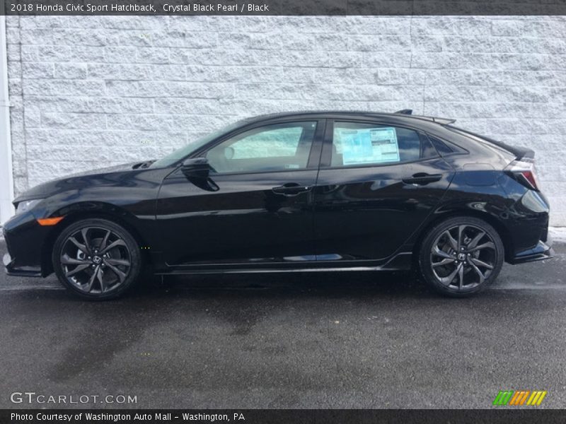 Crystal Black Pearl / Black 2018 Honda Civic Sport Hatchback