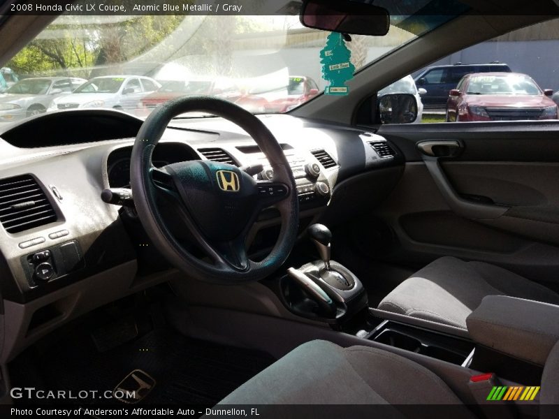 Atomic Blue Metallic / Gray 2008 Honda Civic LX Coupe