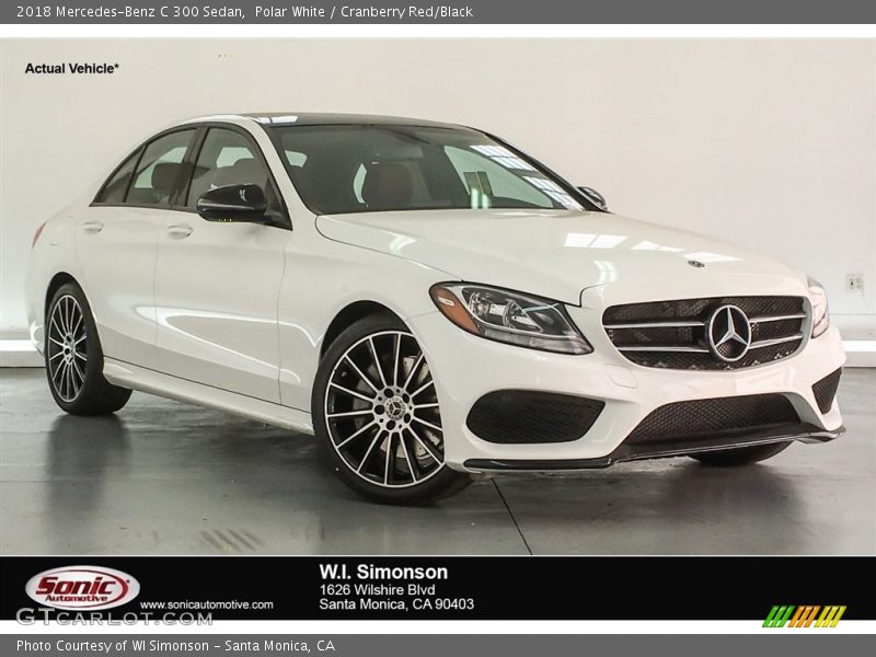 Polar White / Cranberry Red/Black 2018 Mercedes-Benz C 300 Sedan