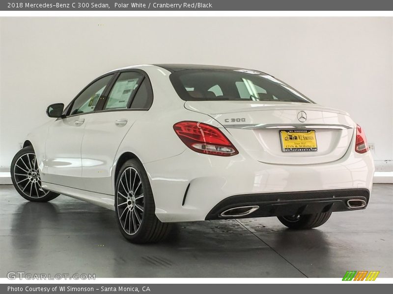 Polar White / Cranberry Red/Black 2018 Mercedes-Benz C 300 Sedan