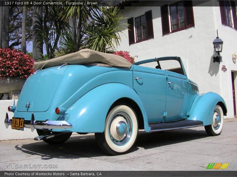 Turquoise / Brown 1937 Ford V8 4 Door Convertible