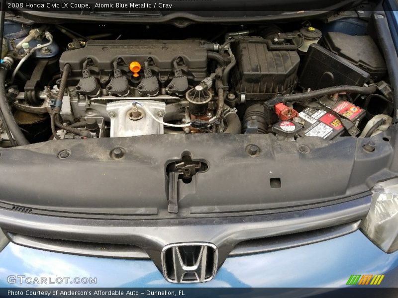 Atomic Blue Metallic / Gray 2008 Honda Civic LX Coupe