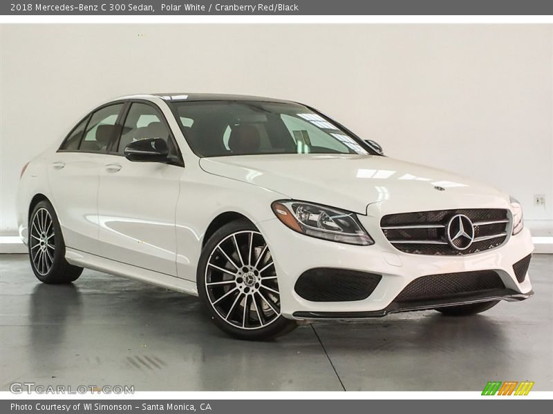 Polar White / Cranberry Red/Black 2018 Mercedes-Benz C 300 Sedan