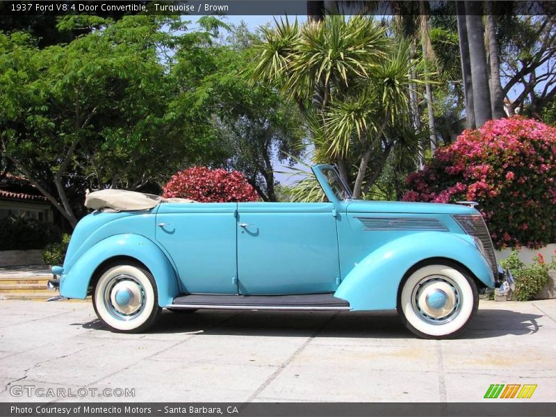 Turquoise / Brown 1937 Ford V8 4 Door Convertible