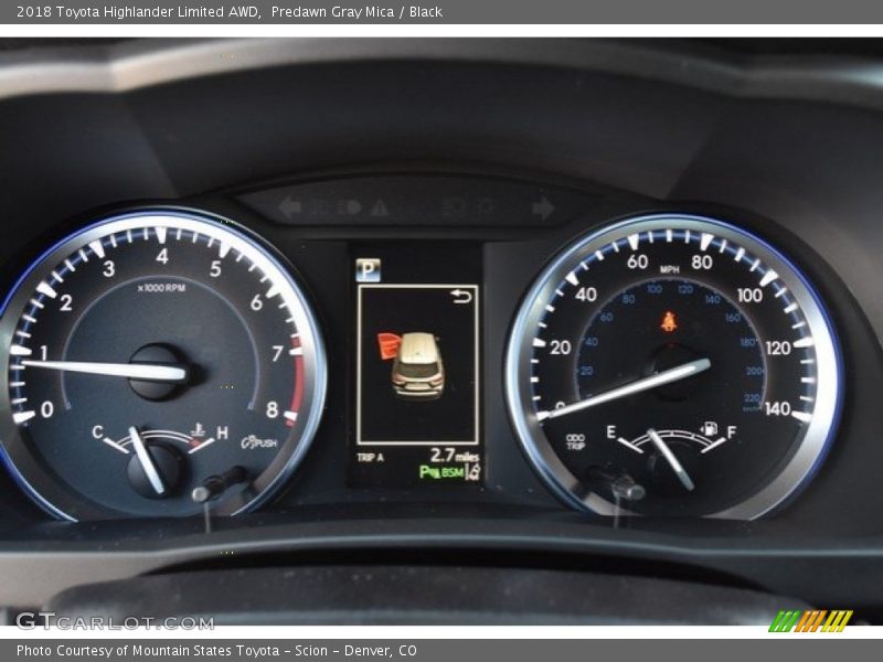 Predawn Gray Mica / Black 2018 Toyota Highlander Limited AWD