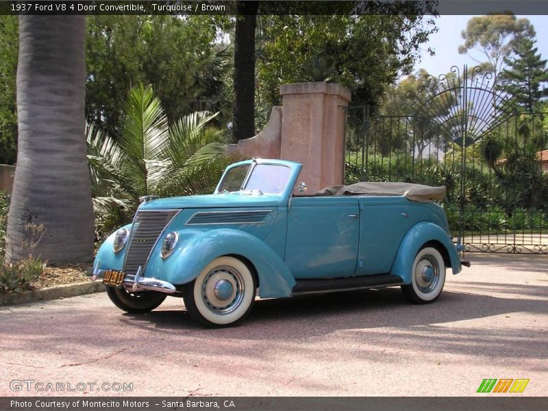 Turquoise / Brown 1937 Ford V8 4 Door Convertible