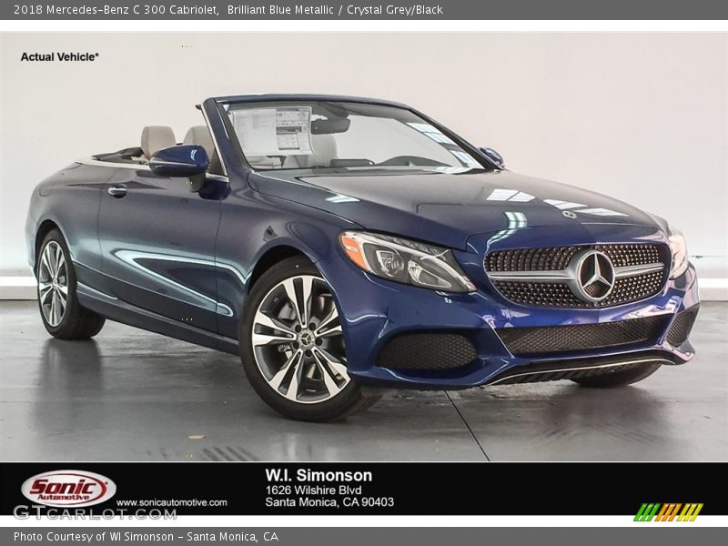 Brilliant Blue Metallic / Crystal Grey/Black 2018 Mercedes-Benz C 300 Cabriolet