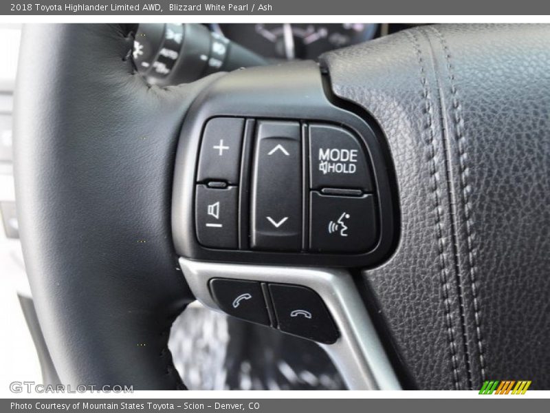 Blizzard White Pearl / Ash 2018 Toyota Highlander Limited AWD