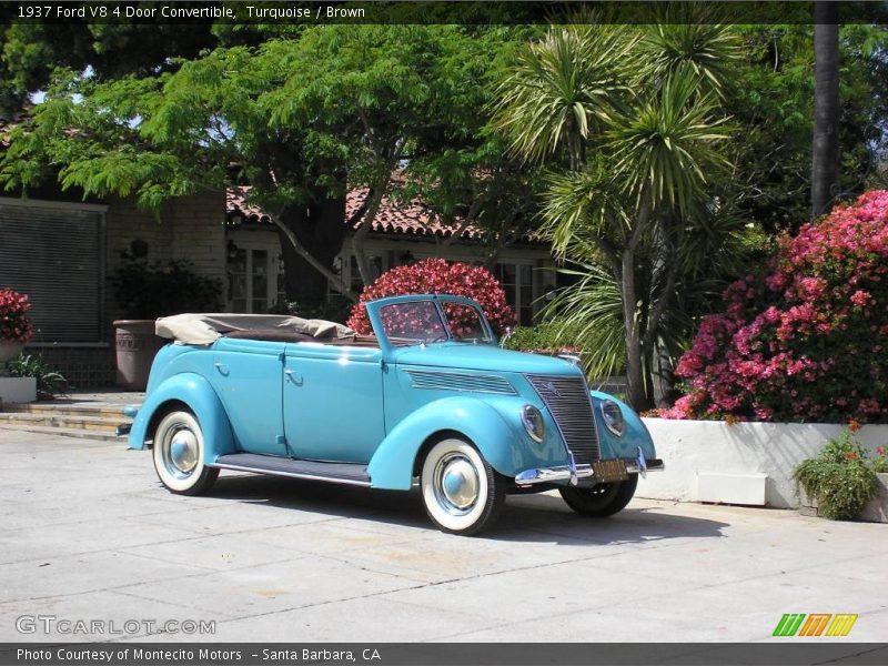 Turquoise / Brown 1937 Ford V8 4 Door Convertible