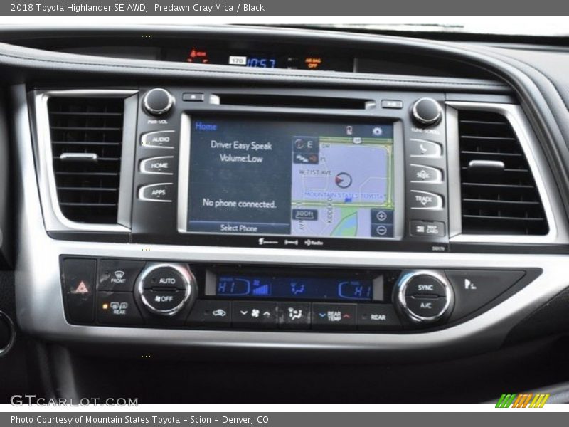 Predawn Gray Mica / Black 2018 Toyota Highlander SE AWD