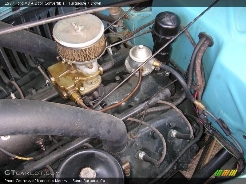 Turquoise / Brown 1937 Ford V8 4 Door Convertible