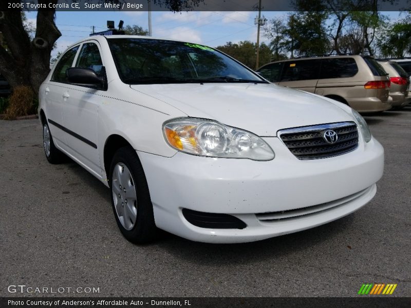 Super White / Beige 2006 Toyota Corolla CE