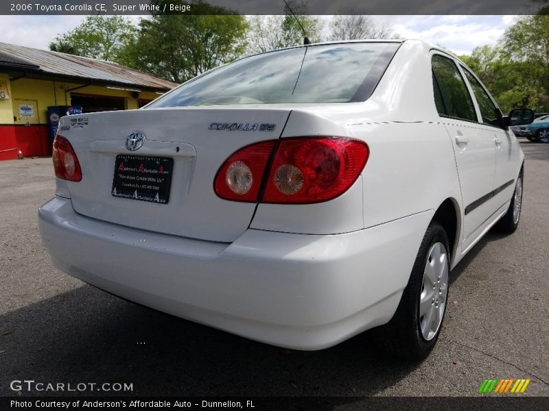Super White / Beige 2006 Toyota Corolla CE