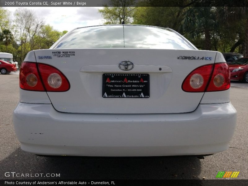 Super White / Beige 2006 Toyota Corolla CE