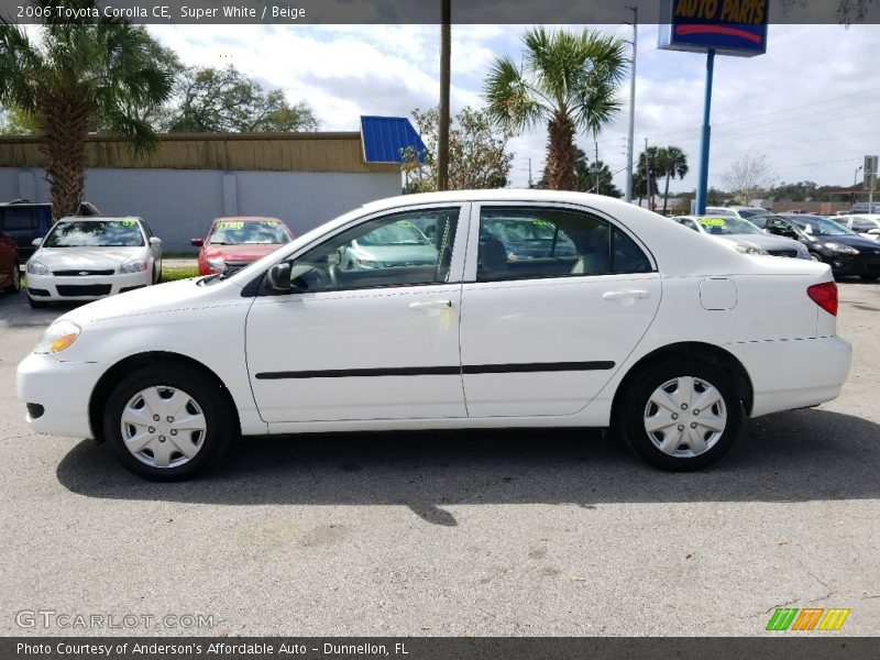 Super White / Beige 2006 Toyota Corolla CE