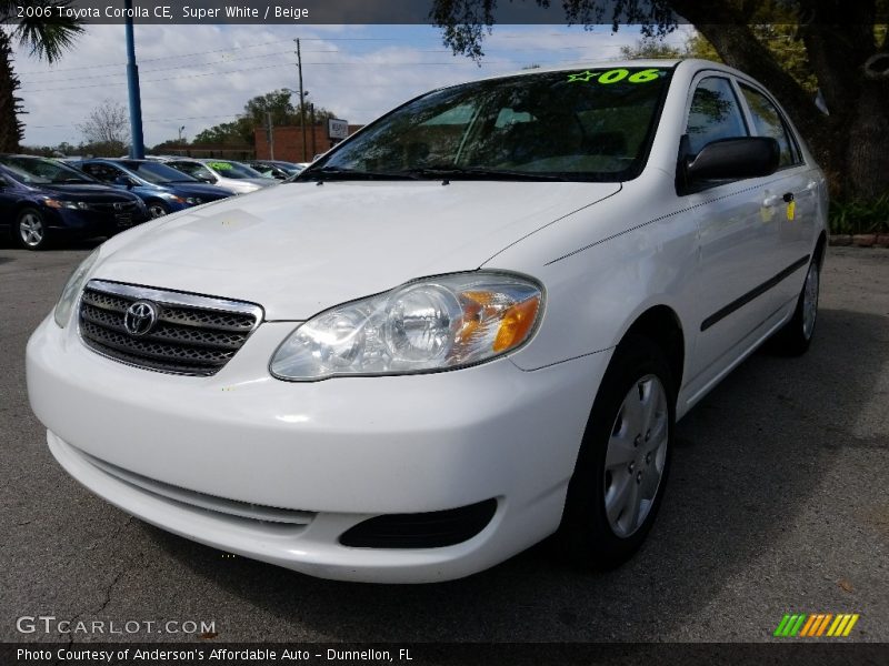 Super White / Beige 2006 Toyota Corolla CE