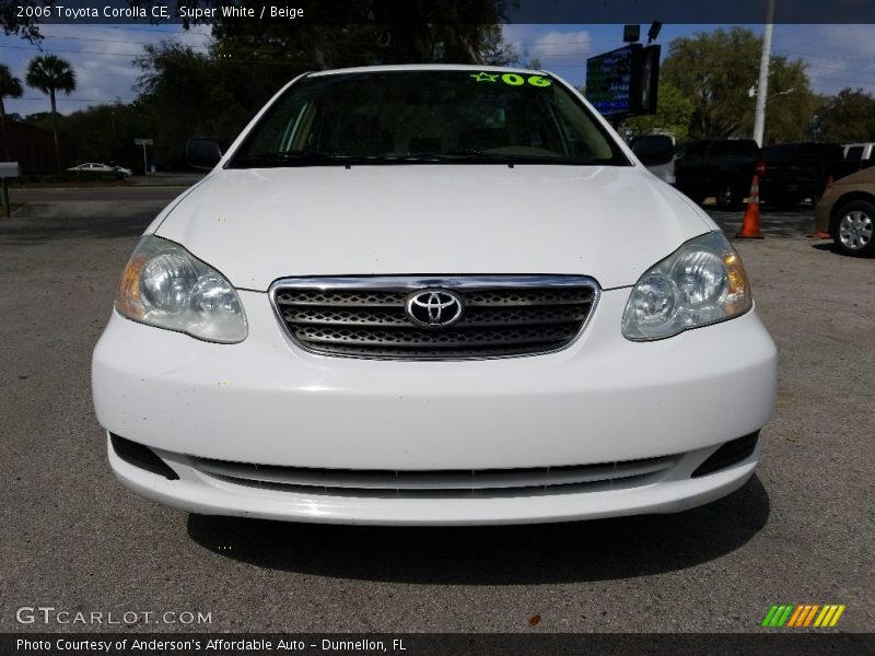 Super White / Beige 2006 Toyota Corolla CE