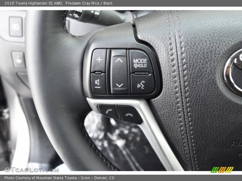 Predawn Gray Mica / Black 2018 Toyota Highlander SE AWD