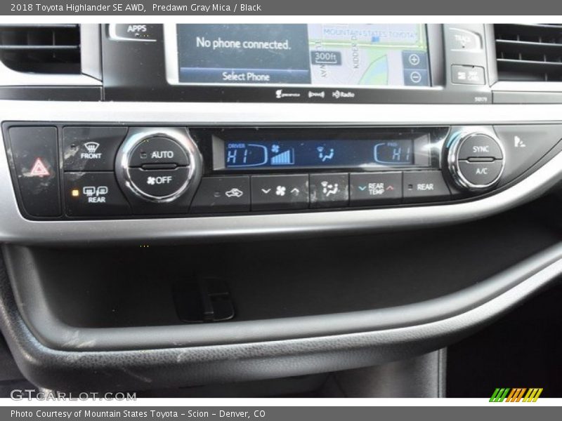 Predawn Gray Mica / Black 2018 Toyota Highlander SE AWD