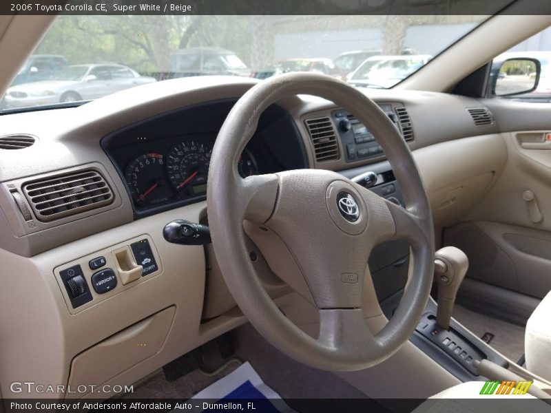 Super White / Beige 2006 Toyota Corolla CE