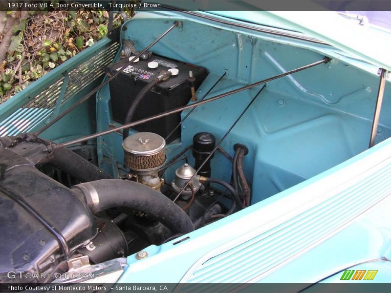 Turquoise / Brown 1937 Ford V8 4 Door Convertible
