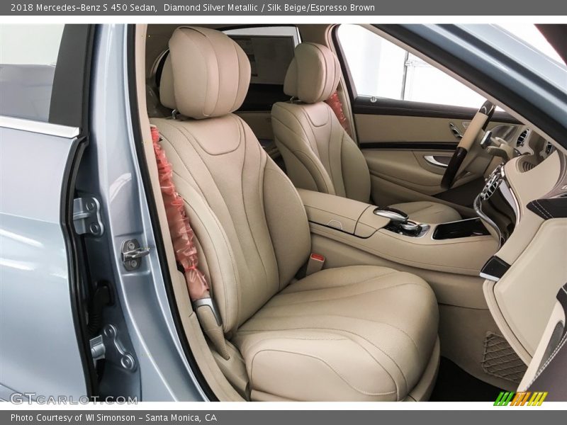 Diamond Silver Metallic / Silk Beige/Espresso Brown 2018 Mercedes-Benz S 450 Sedan
