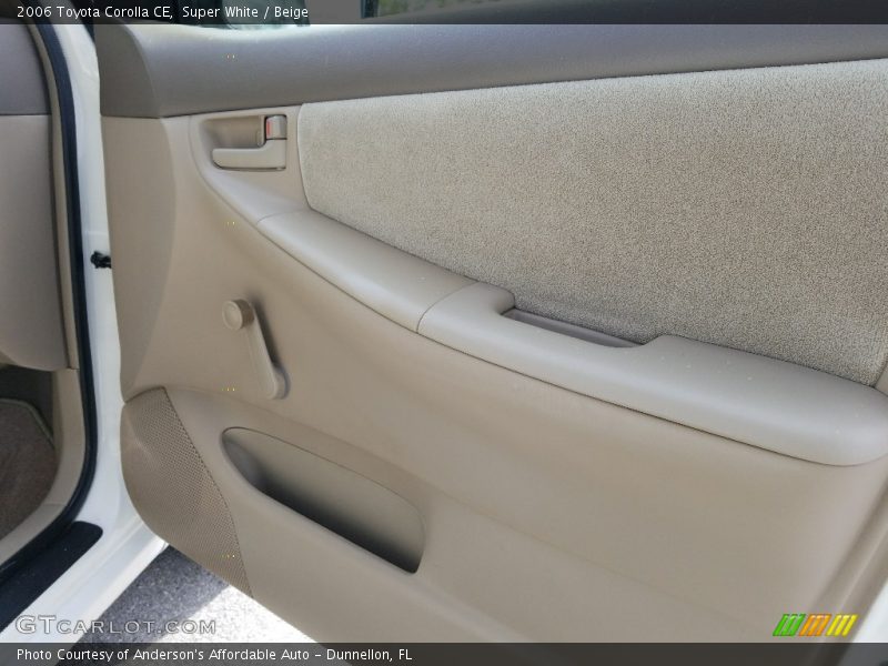 Super White / Beige 2006 Toyota Corolla CE