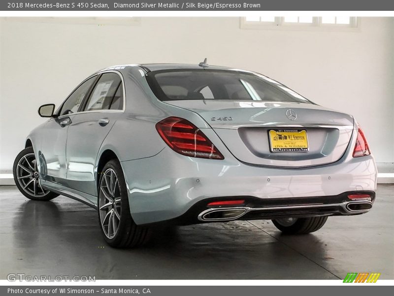 Diamond Silver Metallic / Silk Beige/Espresso Brown 2018 Mercedes-Benz S 450 Sedan