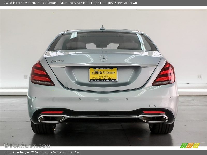 Diamond Silver Metallic / Silk Beige/Espresso Brown 2018 Mercedes-Benz S 450 Sedan