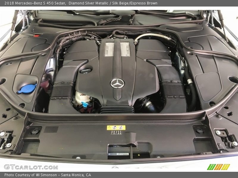 Diamond Silver Metallic / Silk Beige/Espresso Brown 2018 Mercedes-Benz S 450 Sedan