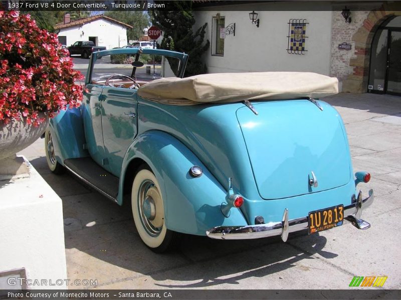 Turquoise / Brown 1937 Ford V8 4 Door Convertible