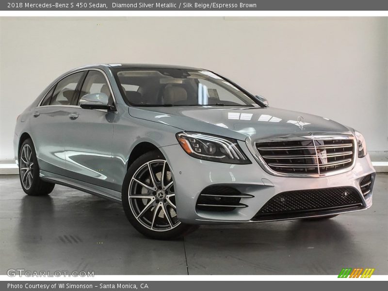 Diamond Silver Metallic / Silk Beige/Espresso Brown 2018 Mercedes-Benz S 450 Sedan