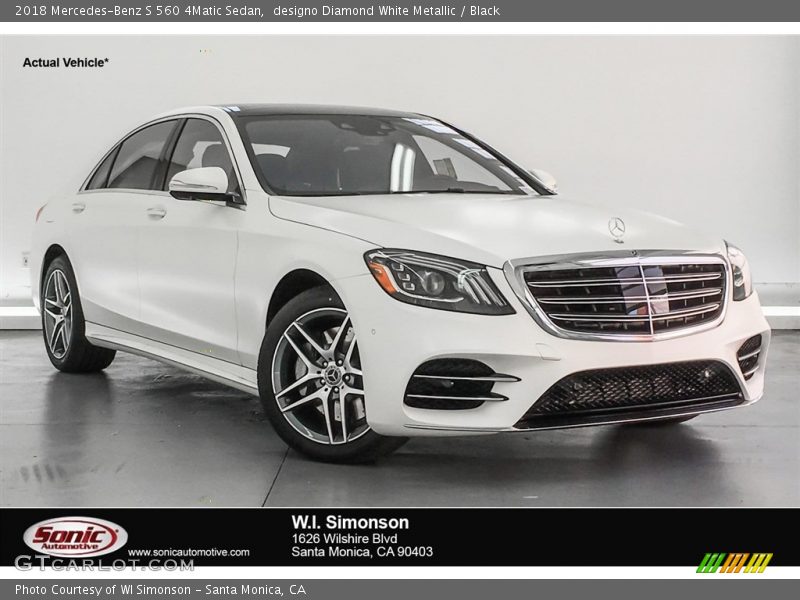 designo Diamond White Metallic / Black 2018 Mercedes-Benz S 560 4Matic Sedan