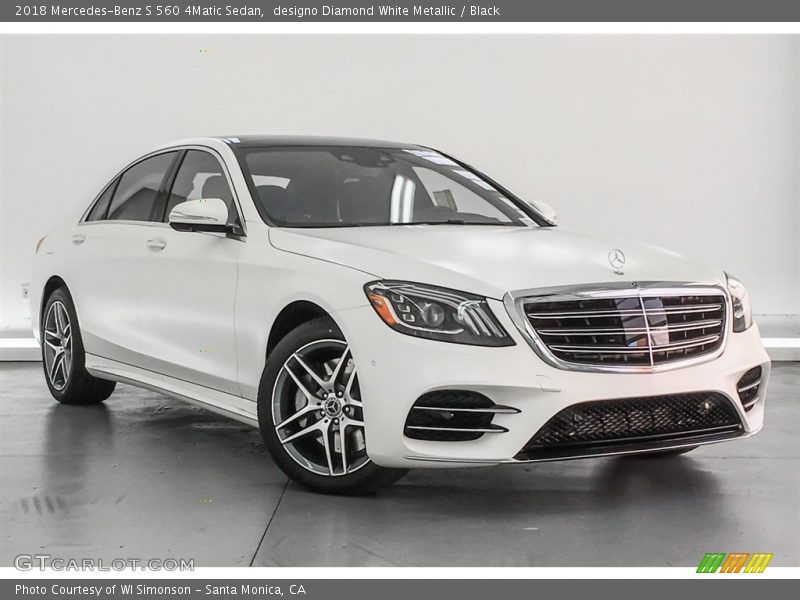 designo Diamond White Metallic / Black 2018 Mercedes-Benz S 560 4Matic Sedan