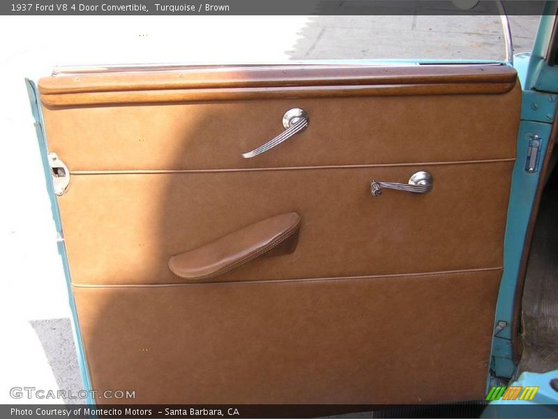 Turquoise / Brown 1937 Ford V8 4 Door Convertible