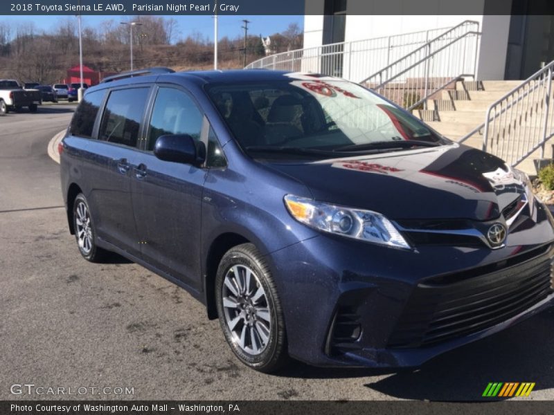 Parisian Night Pearl / Gray 2018 Toyota Sienna LE AWD