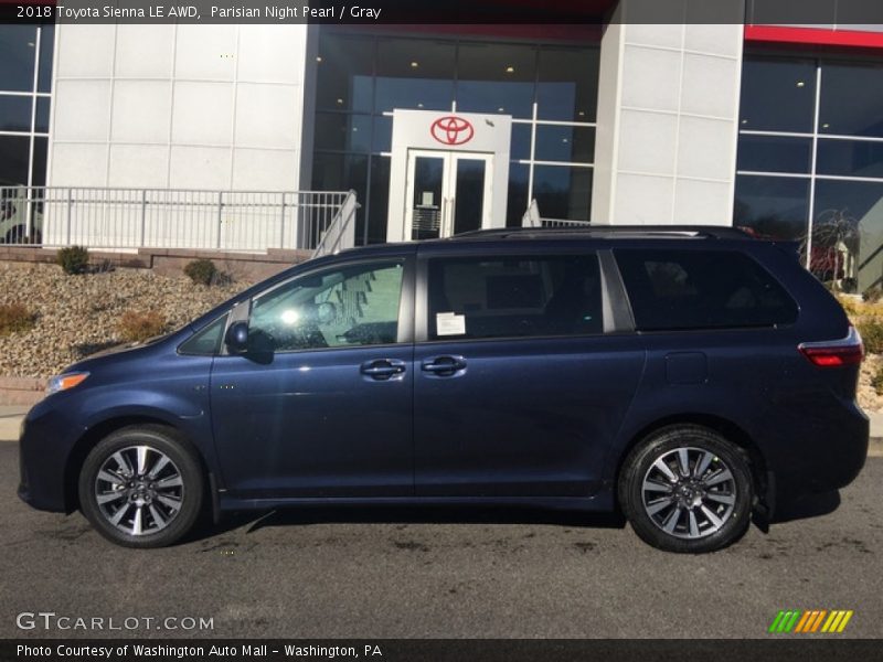 Parisian Night Pearl / Gray 2018 Toyota Sienna LE AWD