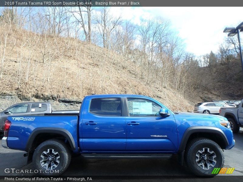 Blazing Blue Pearl / Black 2018 Toyota Tacoma TRD Sport Double Cab 4x4