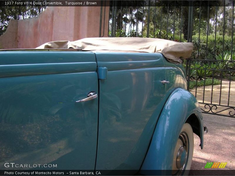 Turquoise / Brown 1937 Ford V8 4 Door Convertible