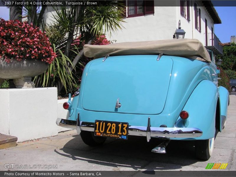 Turquoise / Brown 1937 Ford V8 4 Door Convertible